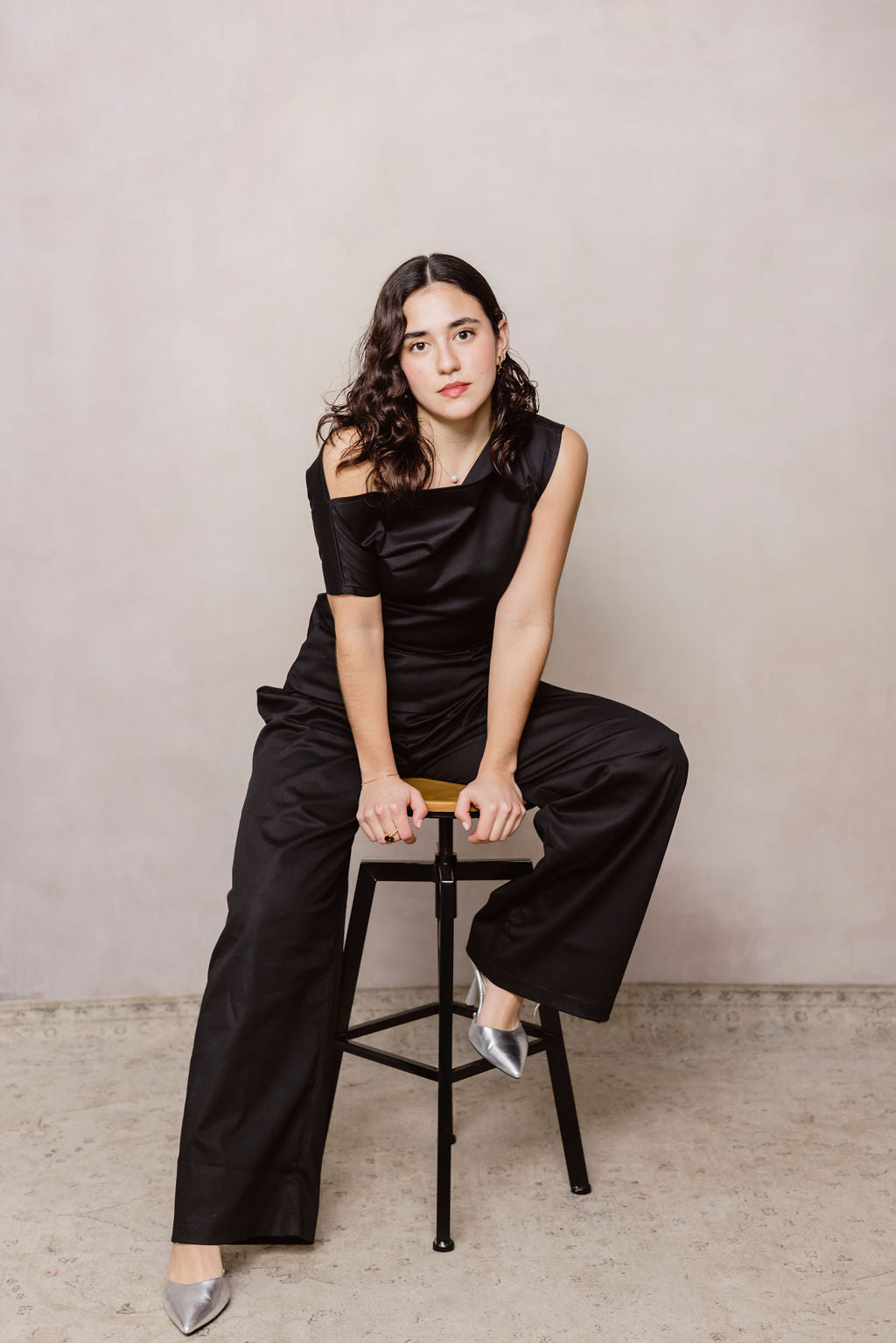 Tailored Fold Trousers - Midnight Black