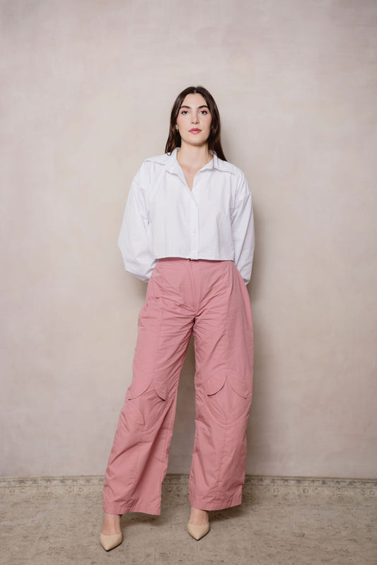 Pink Relaxed Stared Trousers
